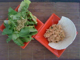 Tartare de thon et sa salade au pesto