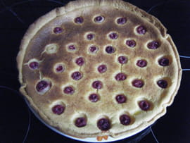 Tarte � la cr�me au citron vert et aux framboises