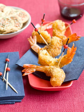 Gambas pan�es aux crackers go�t pizza