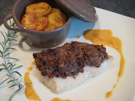 Dos de cabillaud en cro�te de tapenade