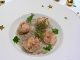 Noix de st Jacques � la compot�e d endives