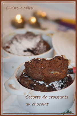 Cocotte de croissants au chocolat