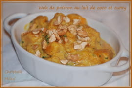 Wok de potiron au lait de coco et curry