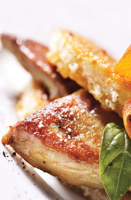 Pain perdu de brioche et escalope de foie gras