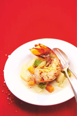Nage de langouste au Chablis, l�gumes anciens de Picard