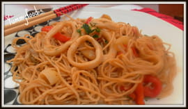 Nouilles saut�es aux calamars