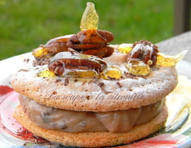 Gros macarons � la cr�me de marron, noix de p�can et �clats de chocolat