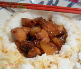 Porc au caramel � l ananas et riz tha�