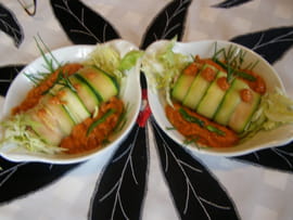 Cannellonis de courgettes au fromage et jambon