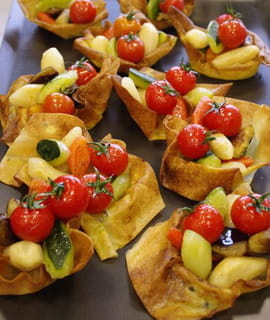 Filet d agneau r�ti sur une tarte fine aux l�gumes