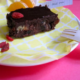 Brownie aux fruits secs, sans oeuf et sans cuisson