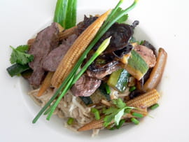 Magret de canard aux légumes chinois