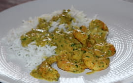 Curry de crevettes au lait de coco 