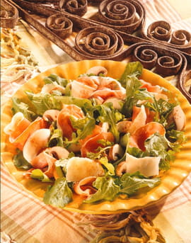 Salade de jambon sec, roquette et parmesan