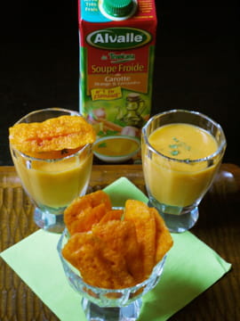 Soupe Froide de Carotte Orange & Coriandre Alvalle et ses chips mimolette-carotte