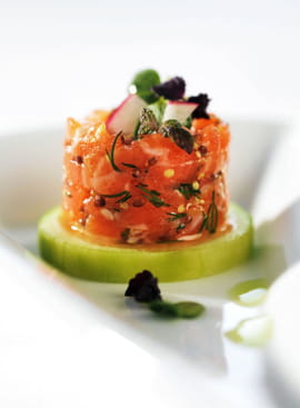 Tartare de truite et concombre 