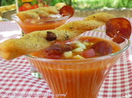 Verrines de Gazpacho aux l�gumes 