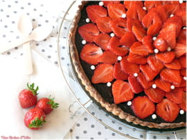Tarte aux fraises et chocolat
