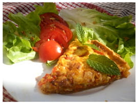 Tarte poivrons, ch�vre, pesto fa�on quiche