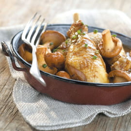 Fricass�e de Poulet fermier des Landes aux girolles