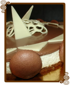Bavarois au mascarpone vanill� et chocolat sur biscuit coco