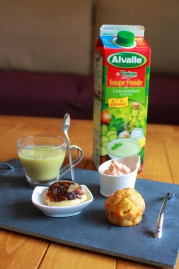 Ma Soupe Froide de Concombre & Menthe Alvalle façon "café gourmand" Ma Soupe Froide de Concombre & Menthe Alvalle façon "café gourmand"