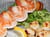 Brochettes de crevettes et Saint-Jacques po�l�es