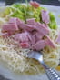 Spaghettis poireaux-jambon