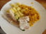 Filet de colin sur compote de pommes au curry