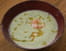Velout� de navets � la coriandre, po�l�e de queues de langoustines