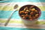 Crumble aux p�ches et cookies au chocolat