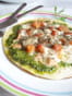 Pizza au pesto d �pinards et au saumon fum�