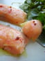 Gros raviolis ti�des au saumon et ch�vre frais