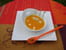 Soupe de potimarron, lardons et fl�tan noir fum�