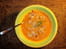 Velout� de courge au lard et graines de s�same