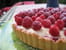 Tarte au chocolat blanc et aux framboises