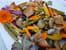 Salade de f�ves et d aubergines aux cro�tons aill�s