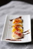 Carpaccio de Saint-Jacques � la mangue, caramel de vinaigre balsamique