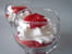 Espumas de yaourt au citron et d�s de fraises