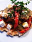 Gaufre � l olive noire et ses l�gumes grill�s