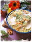 Clafoutis aux champignons, th� vert et ch�vre
