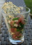 Tartare de thon, tuile parmesan-pavot