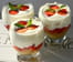 Trifle fraises, rhubarbe et mousse au chocolat blanc