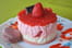 Bavarois fraises rhubarbe