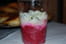 Verrines de mousse de betterave et concombre