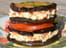 Millefeuille d aubergines et f�ta aux poivrons rouges