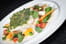 Dos de turbot en cro�te d��pices, sauce � l orange