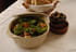 Potage vert � la menthe et aux foies de volaille