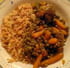 Petits pois et boulettes