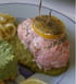 Roul� de saumon sur lit de petits pois